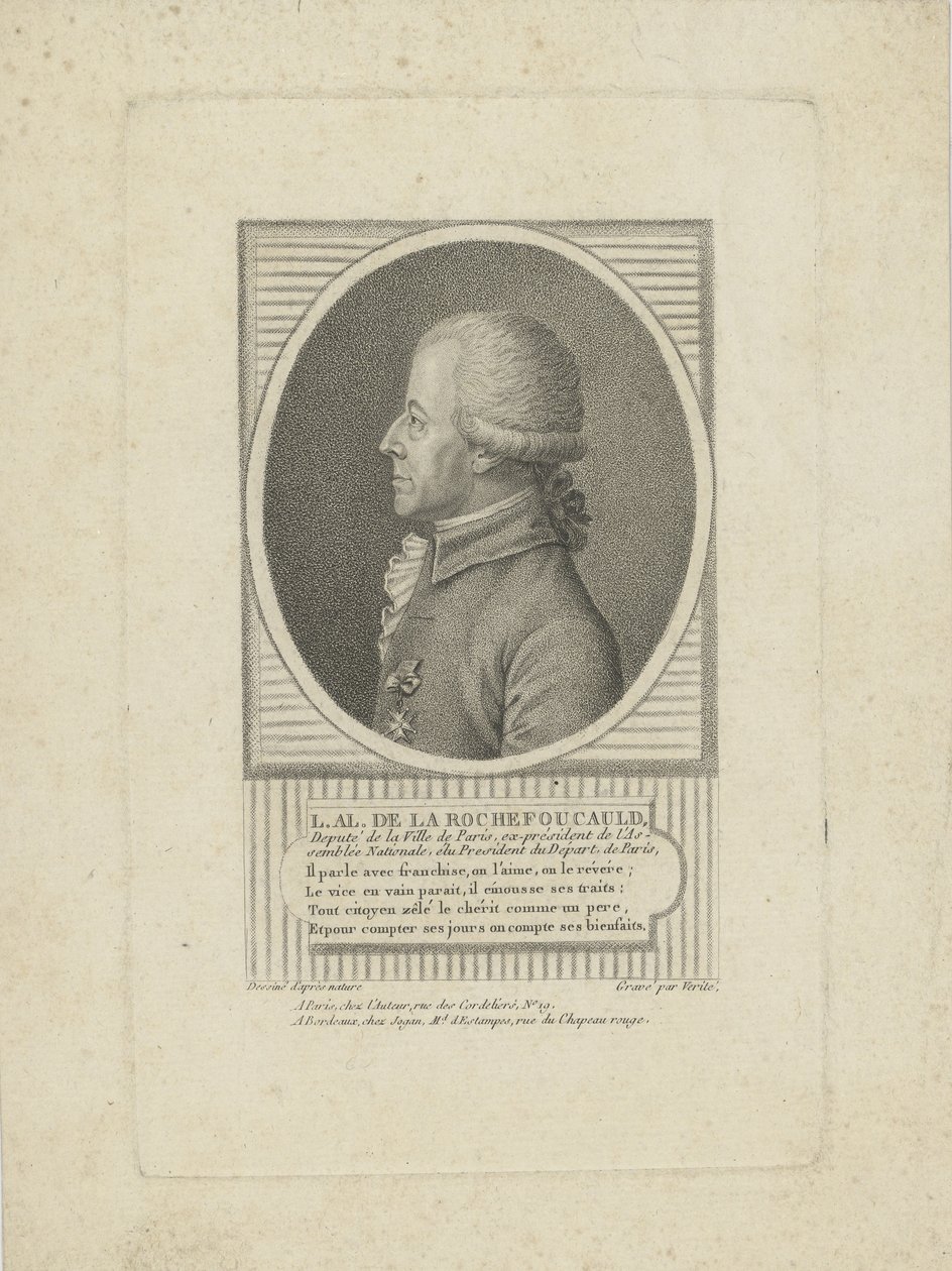 Louis-Alexandre de La Rochefoucauld, duque de Enville 1743-1792, década de 1790. de Jean Baptiste Verite