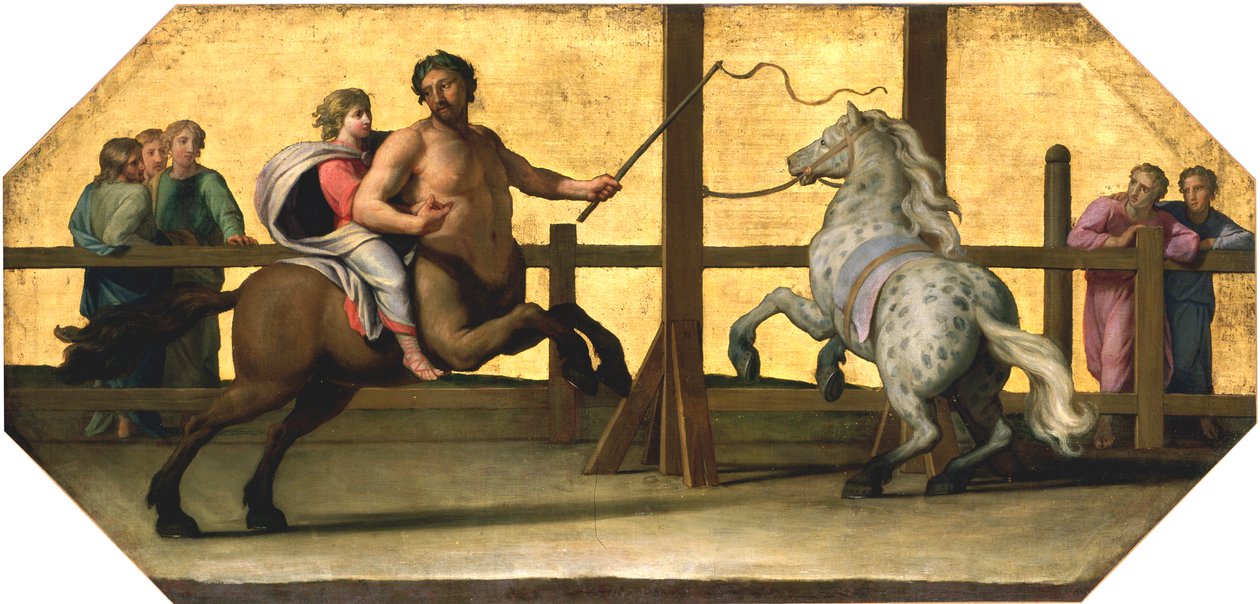 A educação de Aquiles: a lição de equitação, século XVII de Jean Baptiste de Champaigne