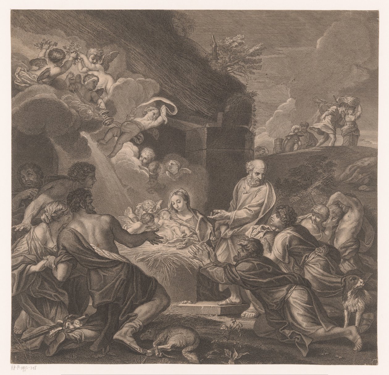 Porta da oferta de pastores
Cabinet Crozat (título da série)
Colecção de gravuras após as mais belas pinturas e desenhos em França (título da série) de Jean Baptiste de Poilly