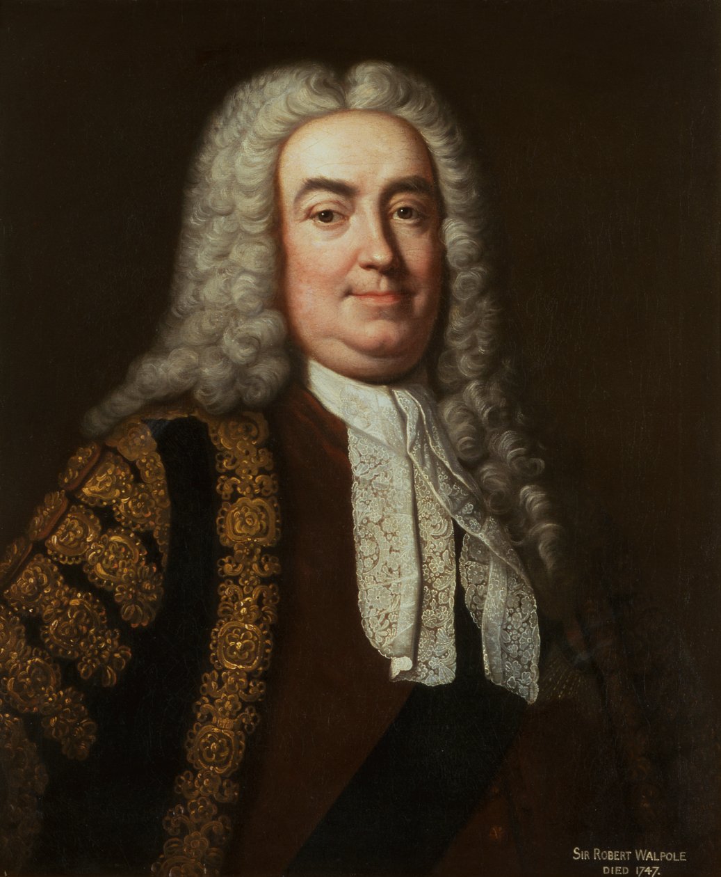 Retrato de Sir Robert Walpole, c.1740 (óleo sobre tela) de Jean Baptiste van (studio of) Loo