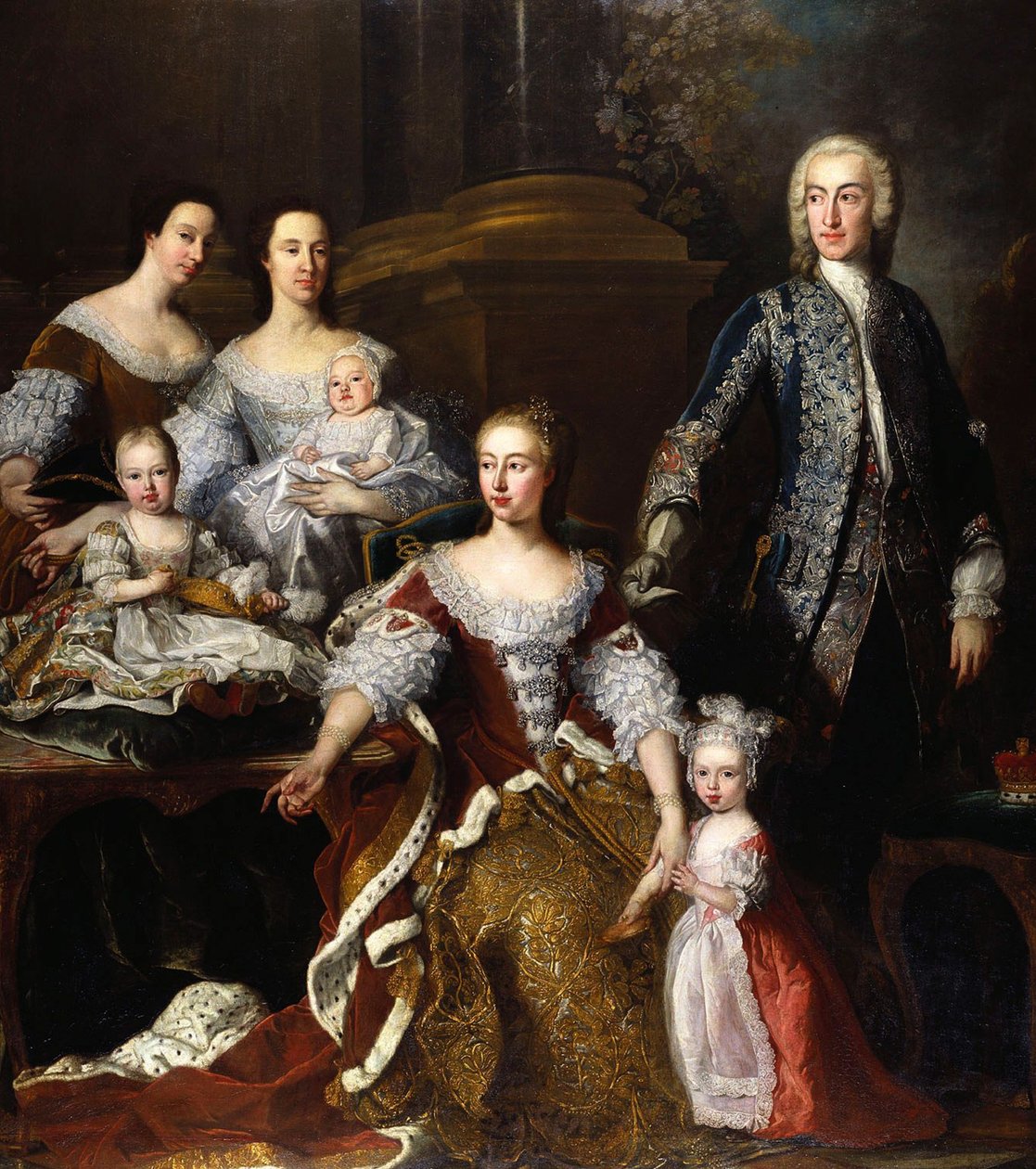 Augusta de Saxe-Gotha, princesa de Gales, com membros de sua família e lar, 1739 de Jean Baptiste van Loo