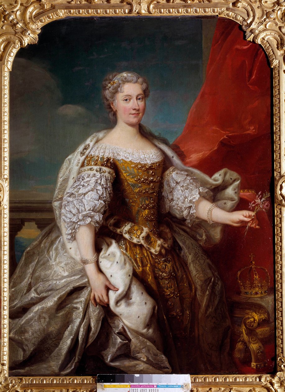 Retrato de Catherine Bnin Opalinska, esposa de Stanislas Lescinski, Rainha da Polónia e depois Duquesa de Lorena e Bar (1680-1747) Pintura de Jean Baptiste Van Loo (1684-1745) 1725 Sol. 1,41x1,12 m de Jean Baptiste van Loo