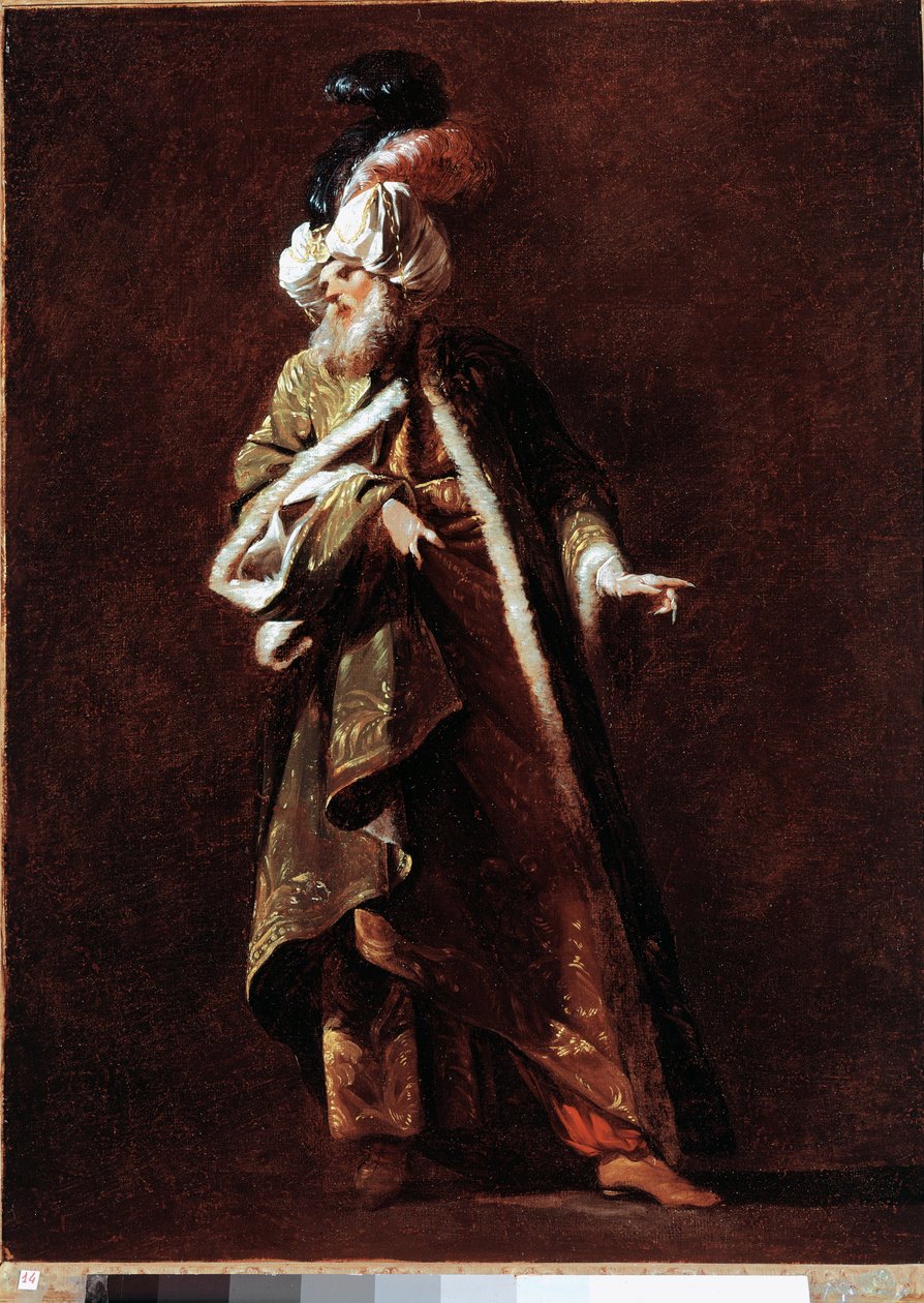 O Iman da Grande Mesquita Pintura de Jean Barbault (1718-1762) 1748 Sol. 66x49 cm Paris, Musee du Louvre de Jean Barbault