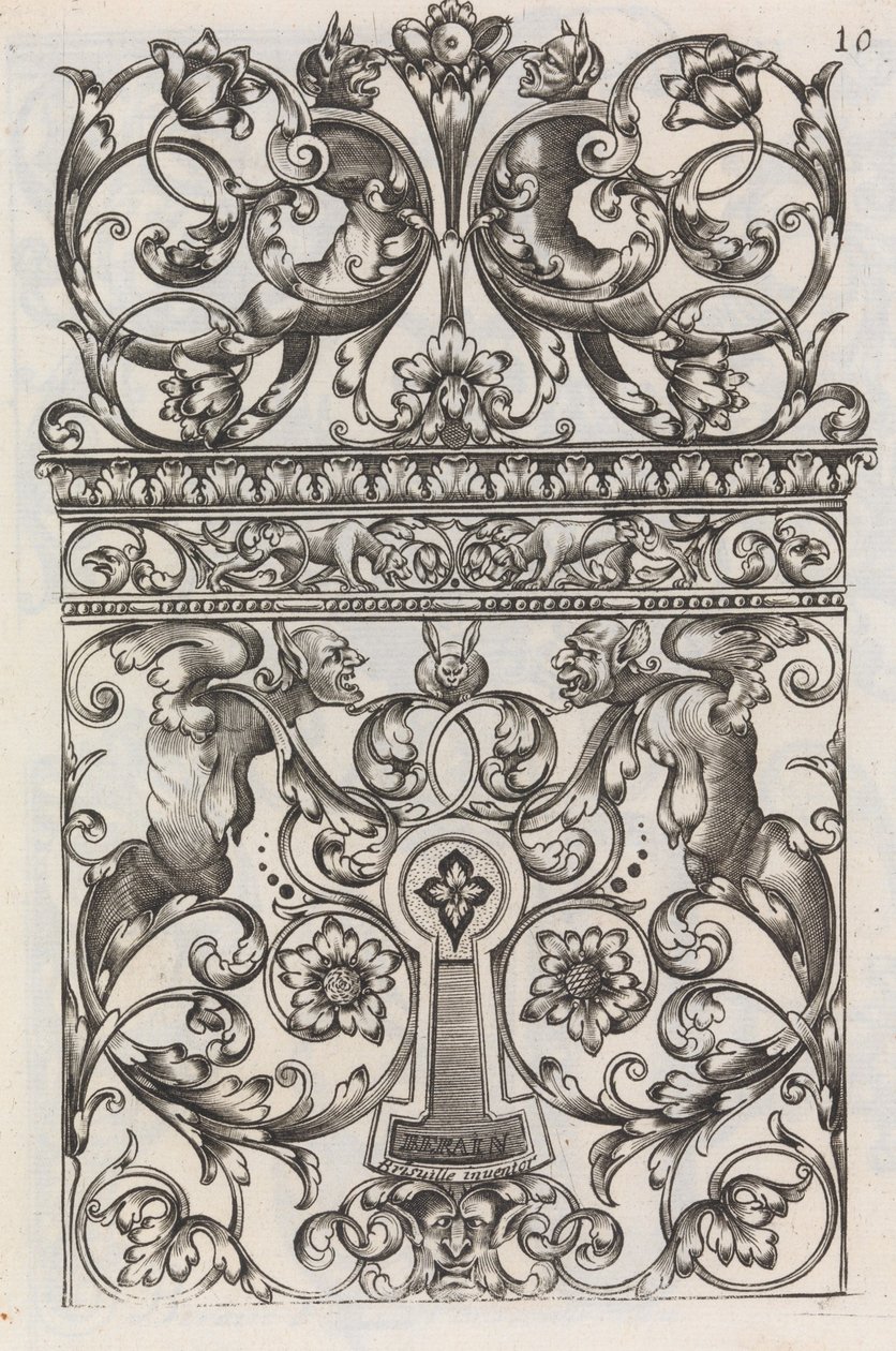 Diverses Pieces de Serruriers, página 11 recto, ca. 1663. de Jean Berain