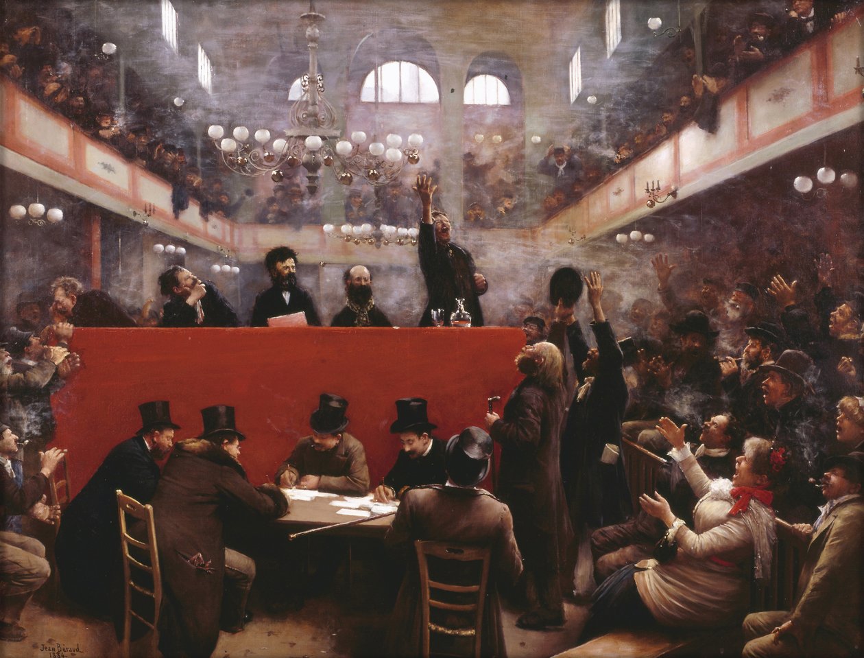 No Graffard Meeting Hall Reunião no Graffard Hall, 1884 de Jean Beraud