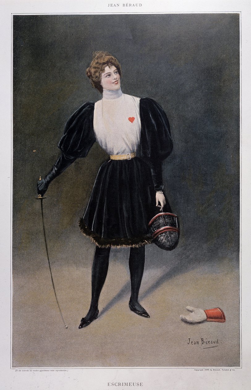 Fescrimeuse - desenho de Jean Beraud (1849 - 1935) de Jean Beraud