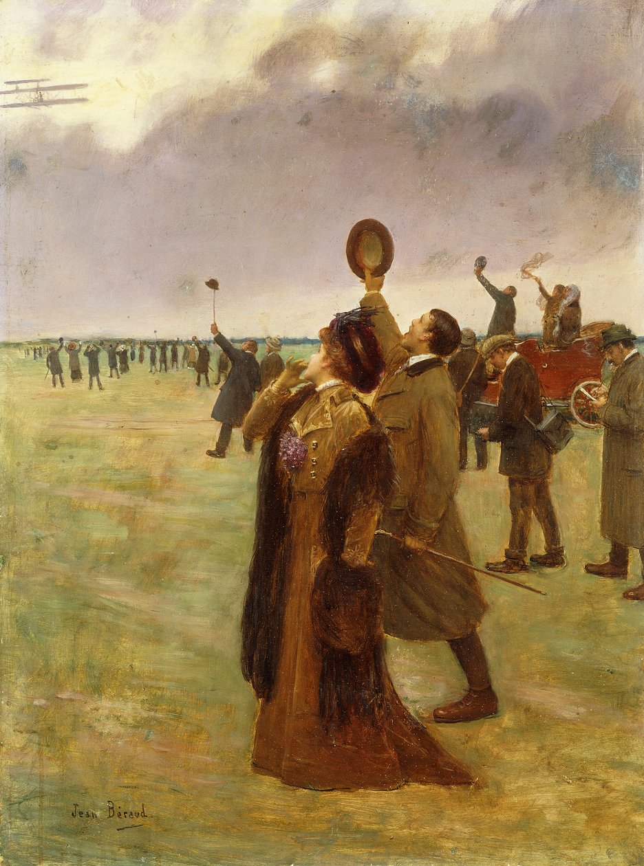 Vôo do biplano de Wright; Envole d "un Biplan Type Wright, de Jean Beraud
