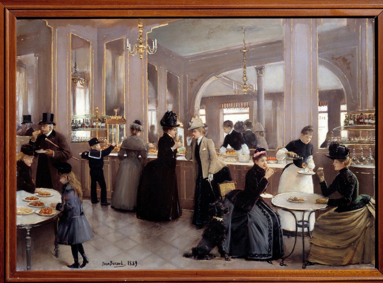 La passerie gloppe avenue des Champs Elysees. Pintura de Jean Beraud (1849 - 1935) de Jean Beraud