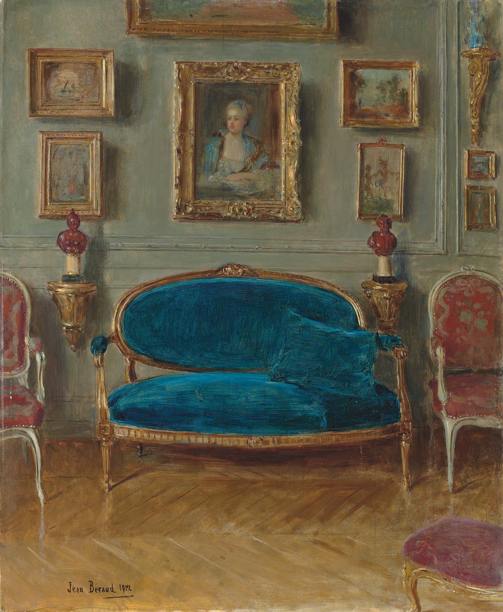 O sofá azul, 1912 de Jean Beraud