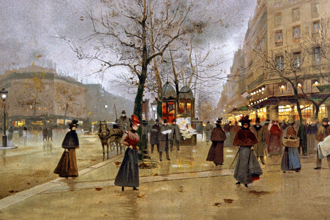 Paris, os grandes bulevares, c.1890 (pintura) de Jean Beraud