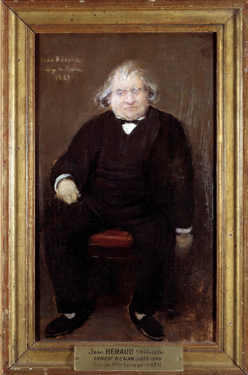 Retrato de Ernest Renan (1823-1892), filósofo francês Pintura de Jean Beraud (1849-1935) 1889 Sol. 0,27 x 0,16 m Paris, Musee Carnavalet de Jean Beraud