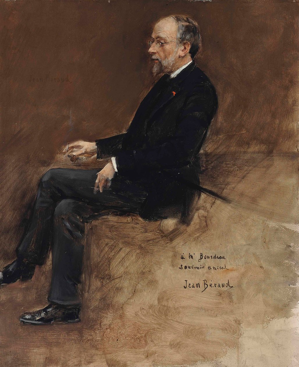 Retrato de Hippolyte Taine (óleo no painel) de Jean Beraud
