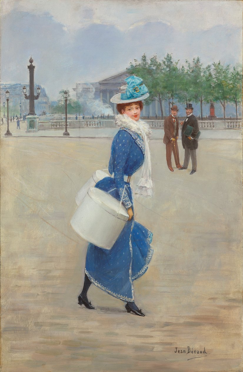 Na Place de la Concorde (óleo no painel) de Jean Beraud