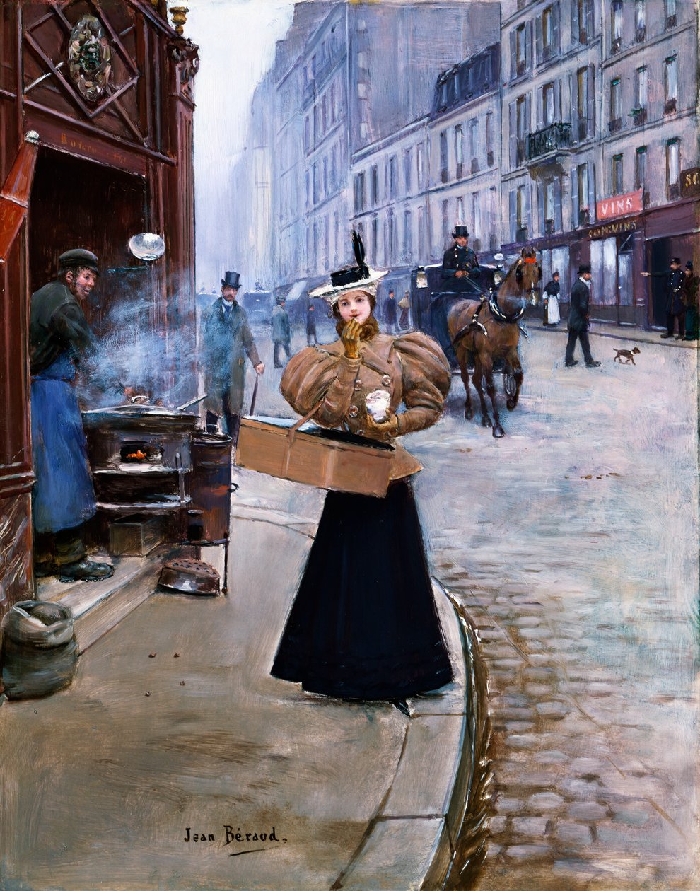 O vendedor de castanha assada de Jean Beraud