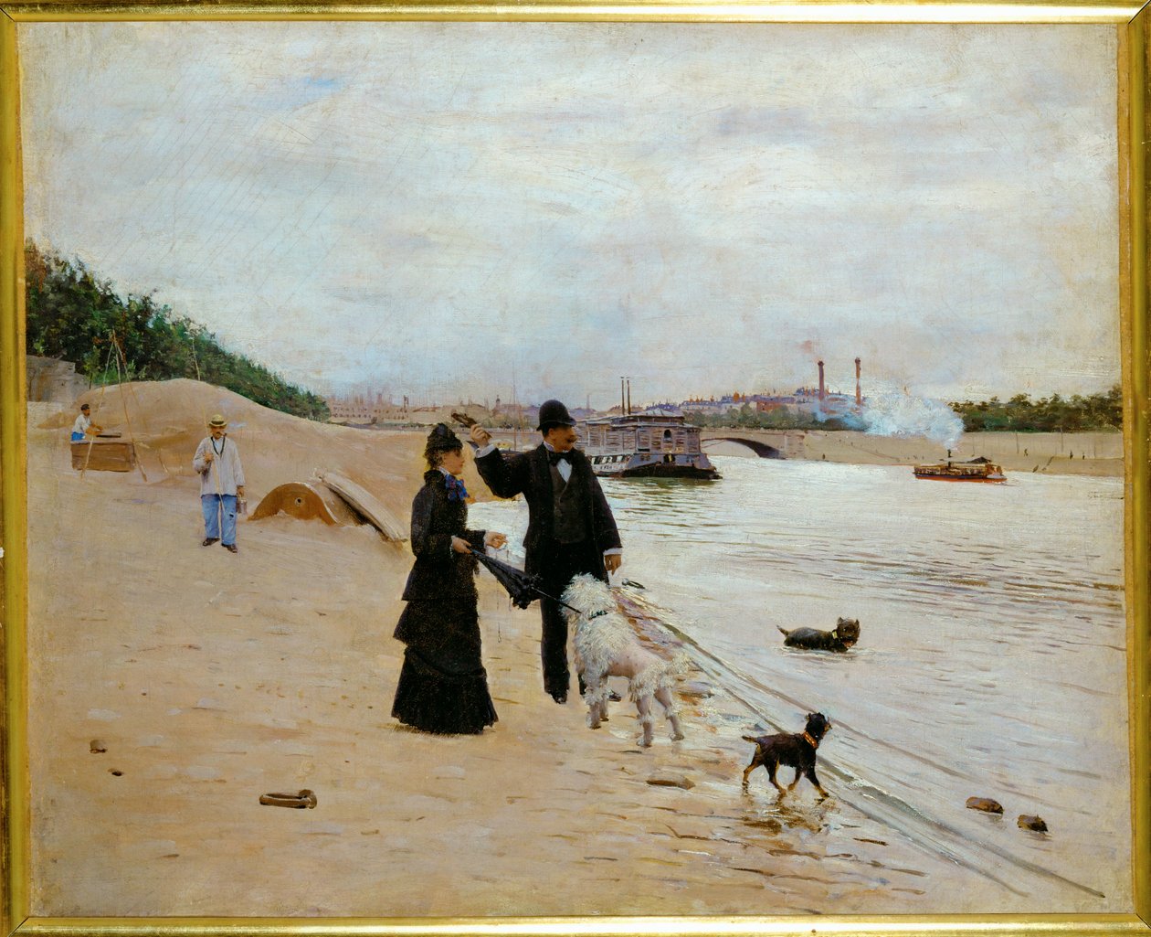 As margens do Sena (pintura sobre tela) de Jean Beraud