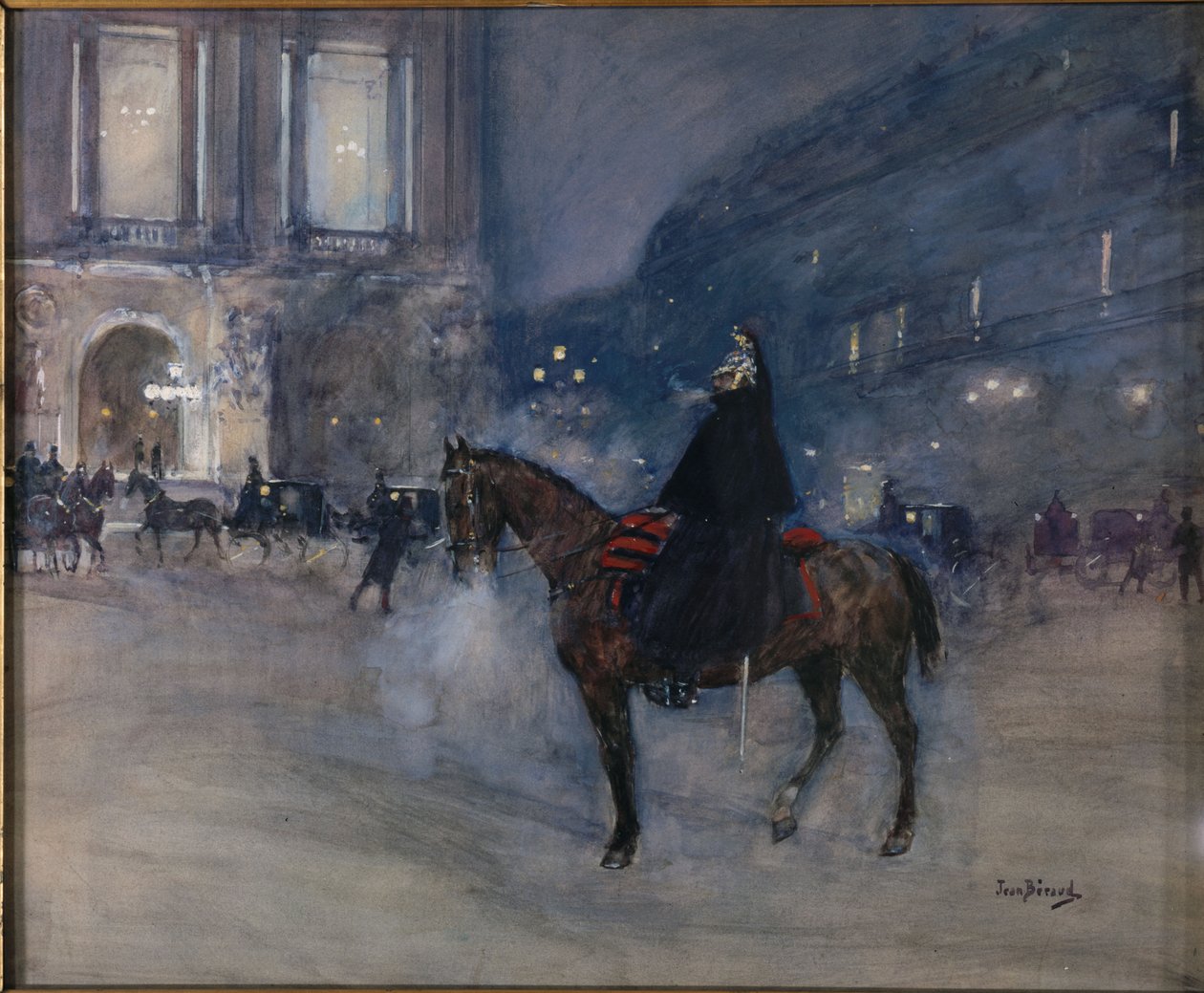A fachada da ópera numa noite de gala de Jean Beraud