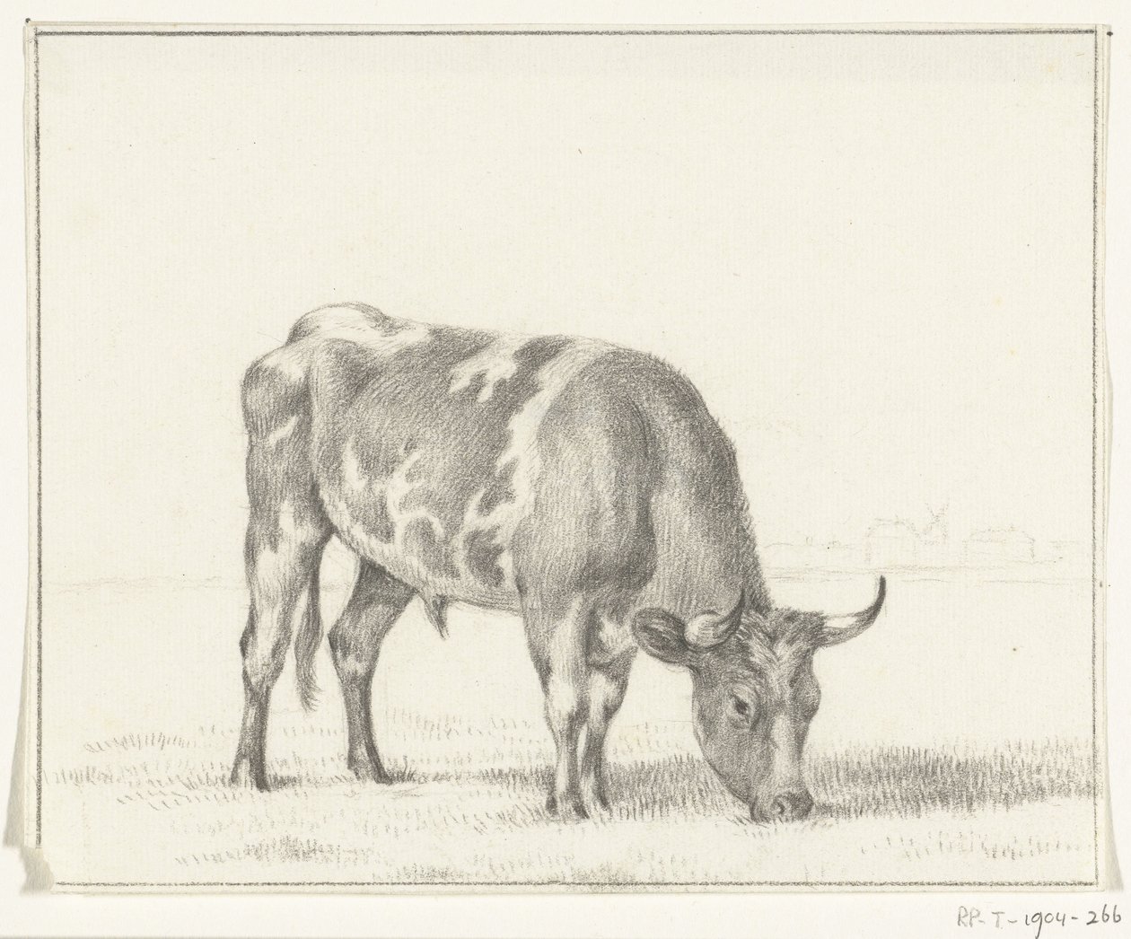 Touro pastando, à direita de Jean Bernard
