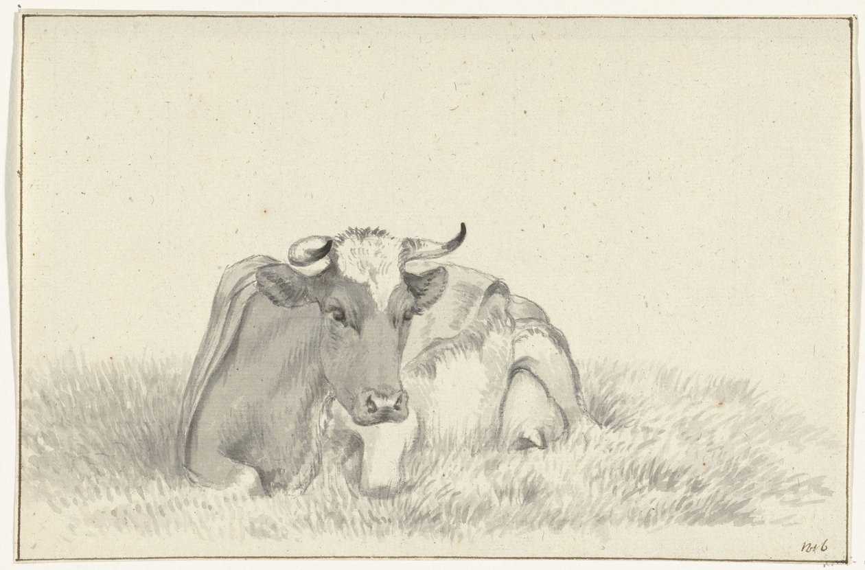 Vaca deitada, de frente de Jean Bernard