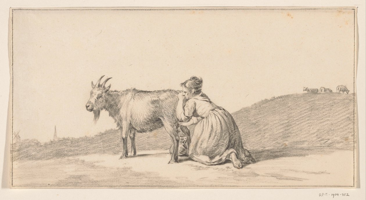 Mulher ordenhando uma cabra de Jean Bernard