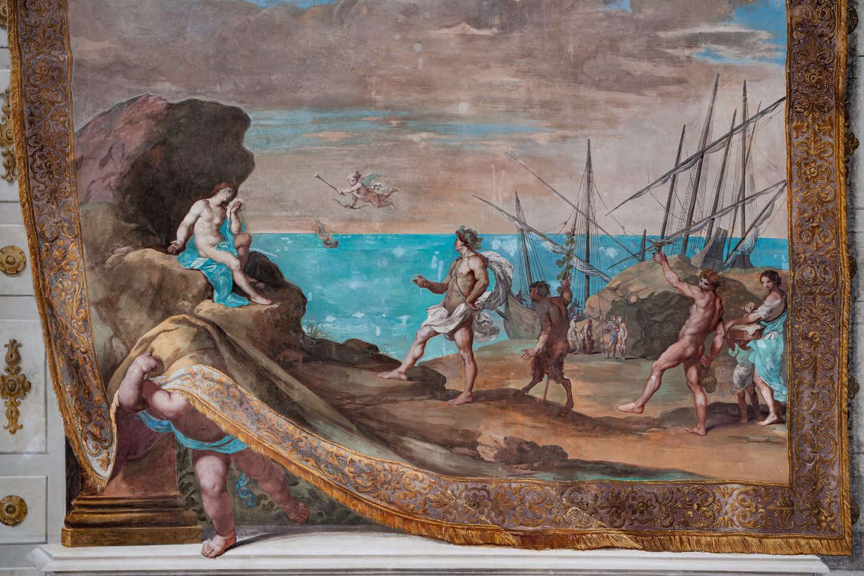 Baco alcança Ariadne abandonada por Teseu na ilha de Naxos de Jean Boulanger