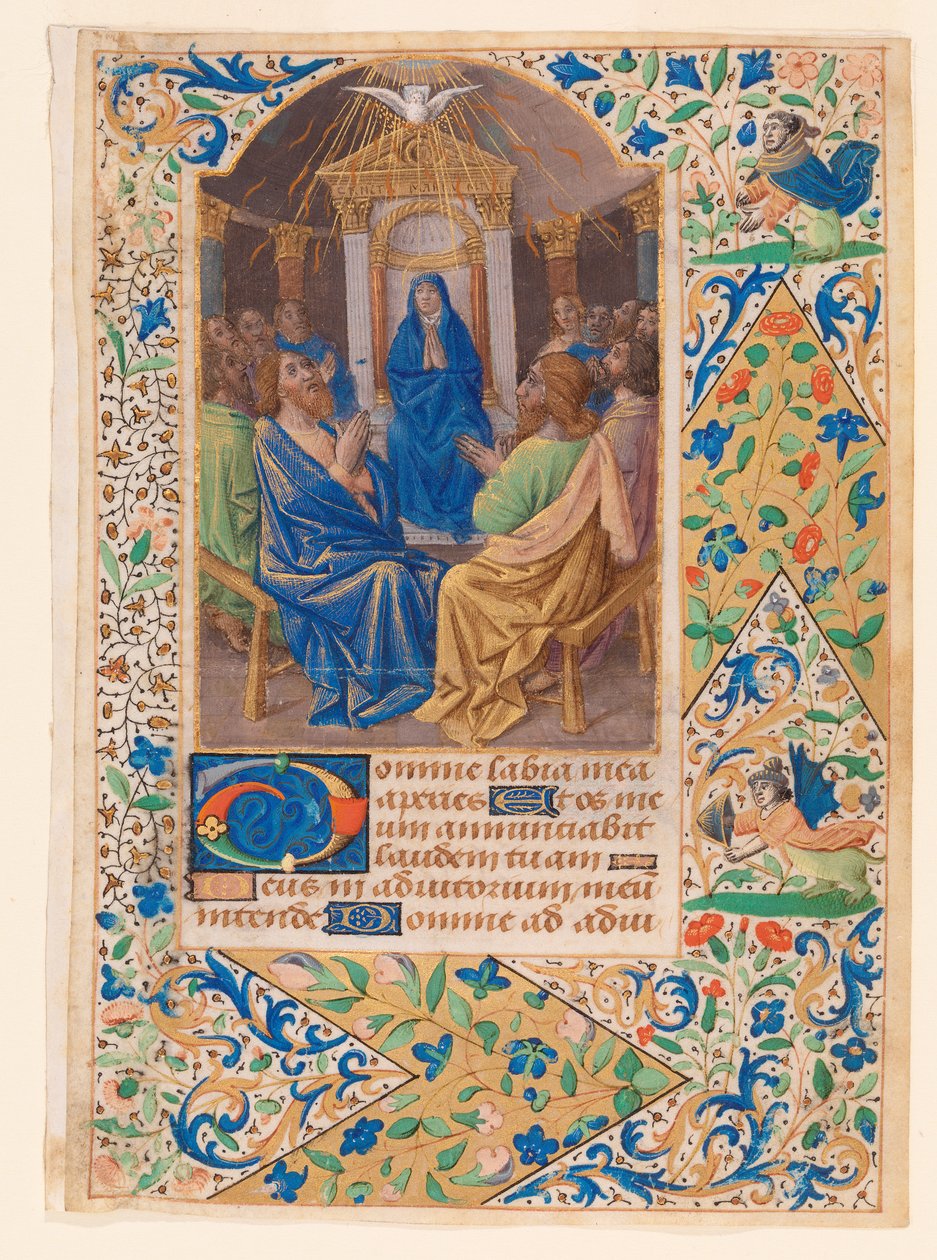 O Pentecostes ou Descida do Espírito Santo, de um Livro de Horas de Jean Bourdichon