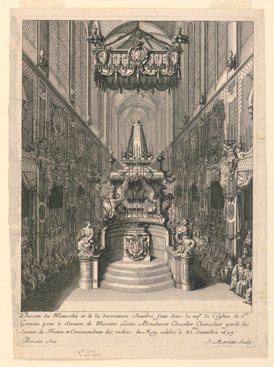 Catafalco de Louis Boucherat, Segundo Estado, St. Gervais, Paris de Jean Bérain, the Elder