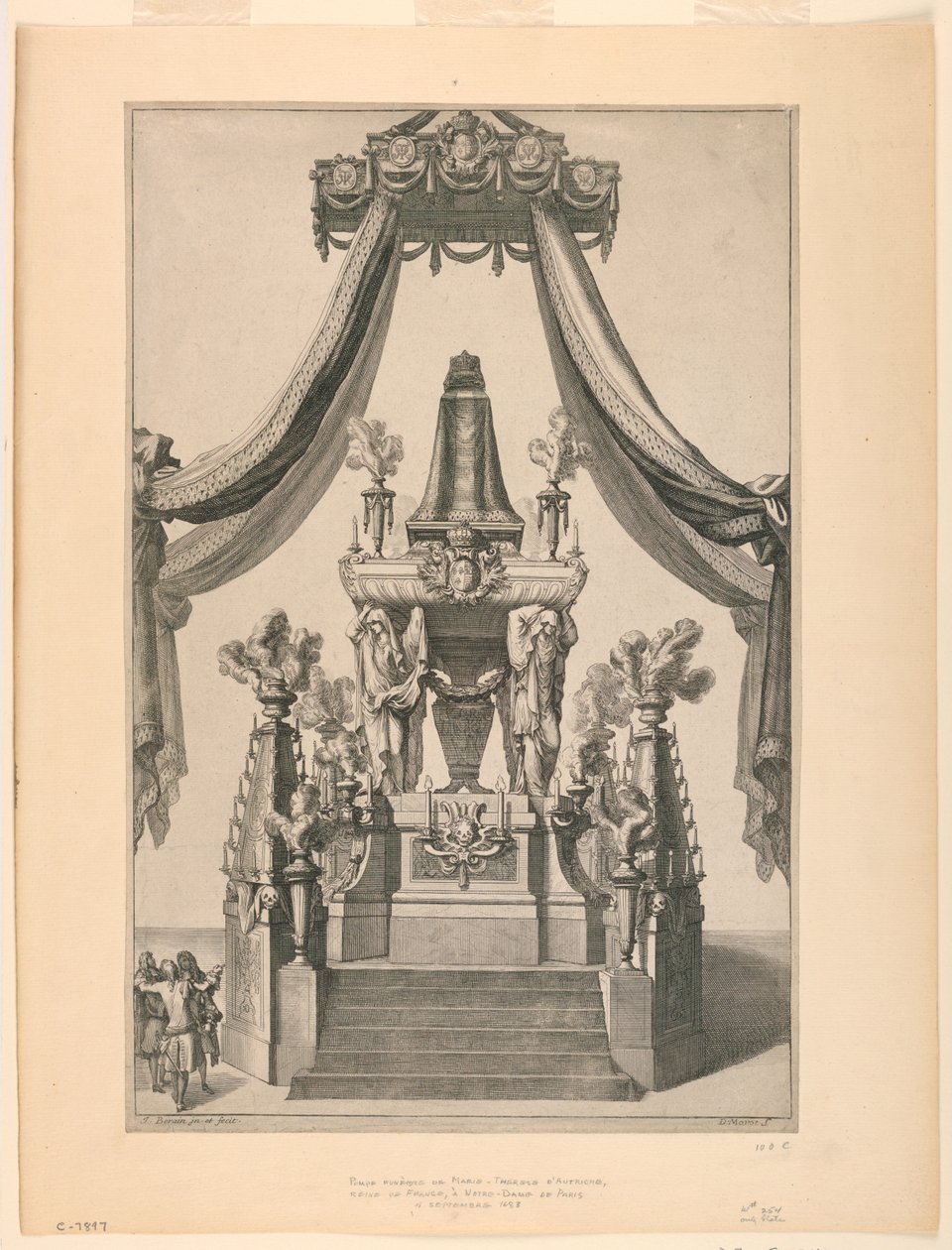 Catafalco de Maria Teresa da Áustria, Notre Dame, Paris de Jean Bérain, the Elder