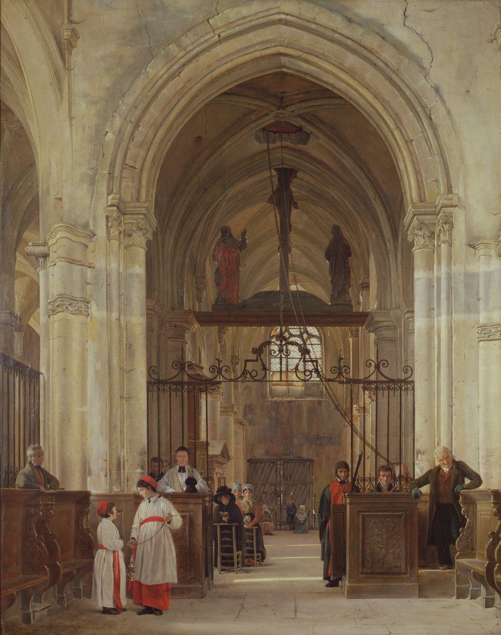 Interior da Igreja de São Prix, Valle de Montmorency, 1828 de Jean Bruno Gassies
