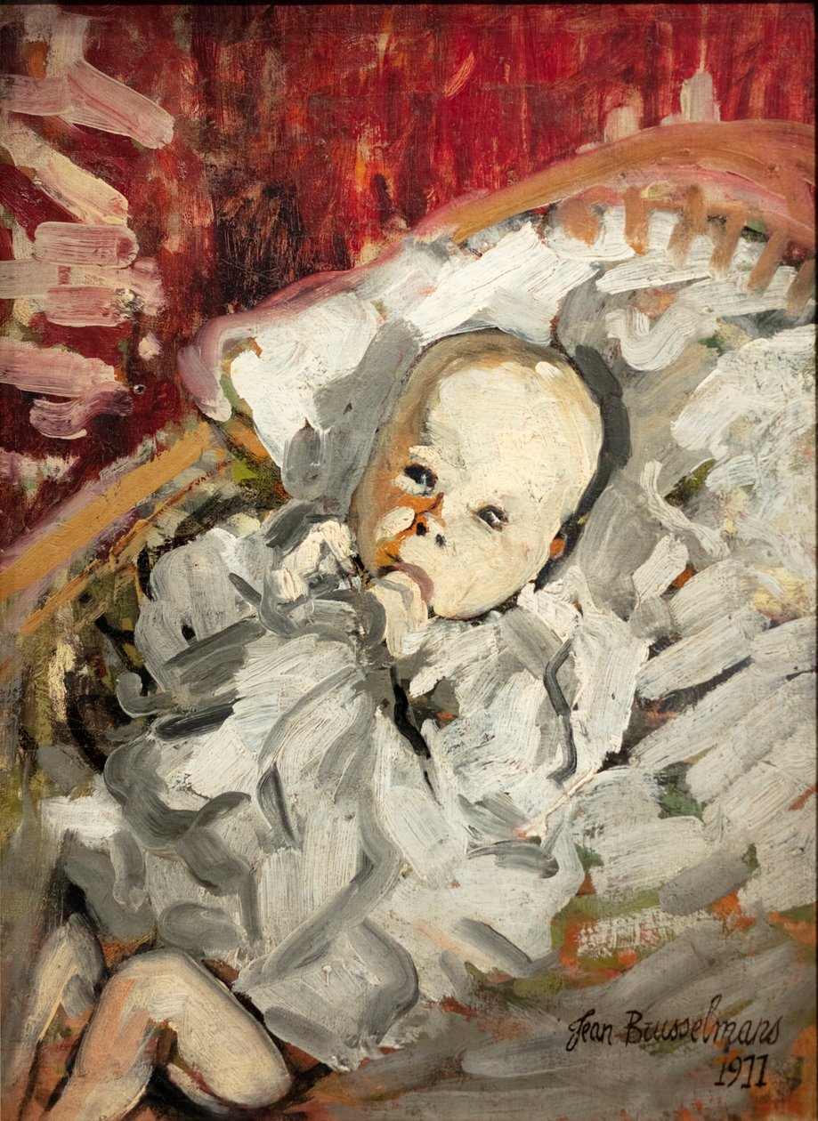 Criança num berço de Jean Brusselmans