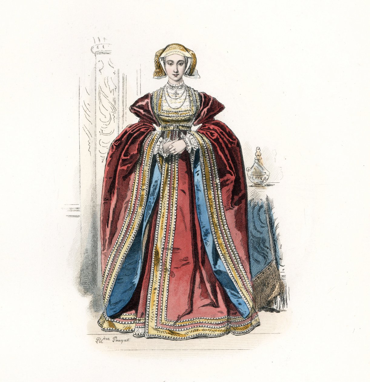 Ana de Cleves, esposa do Rei Henrique VIII de Inglaterra, depois de Hans Holbein de Jean Charles (1800 79) Pauquet