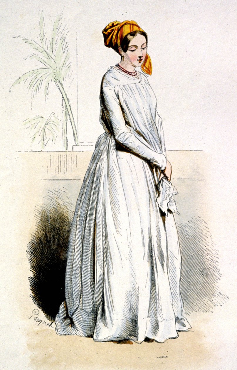 Mulher crioula de Caiena, c.1850 (gravura) de Jean Charles (1800 79) Pauquet