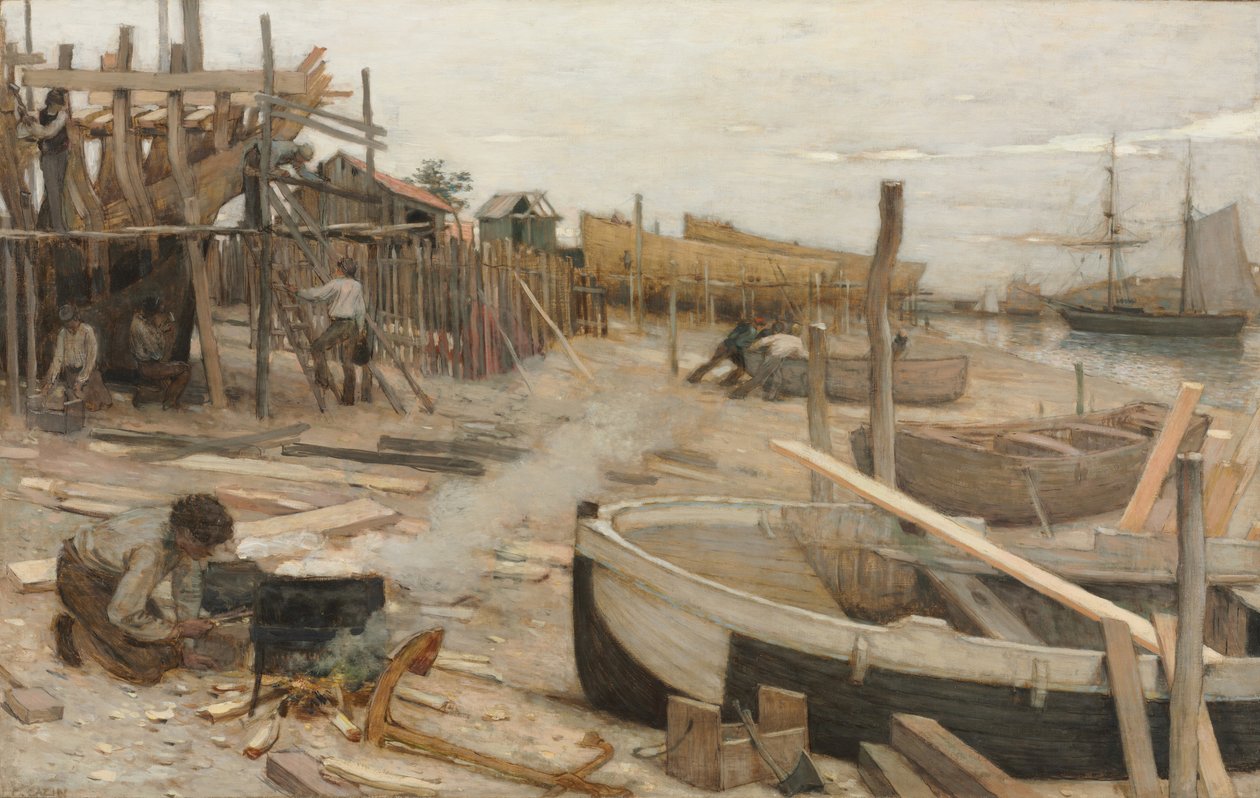 O Estaleiro, c.1875 de Jean Charles Cazin