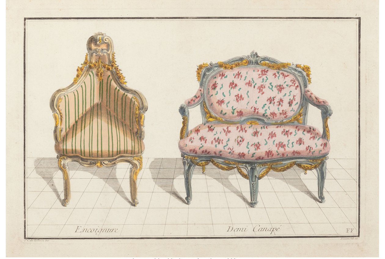 Canto, Meio Sofá. Nova Iconologia Histórica ou Atributos Hierogliphyques, c.1768. de Jean Charles Delafosse
