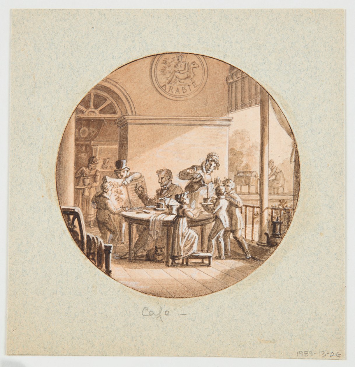 Projeto para um Prato de Porcelana Pintado, Café (Café) do Service des Objets de Dessert (Serviço de Sobremesa) de Jean Charles Develly