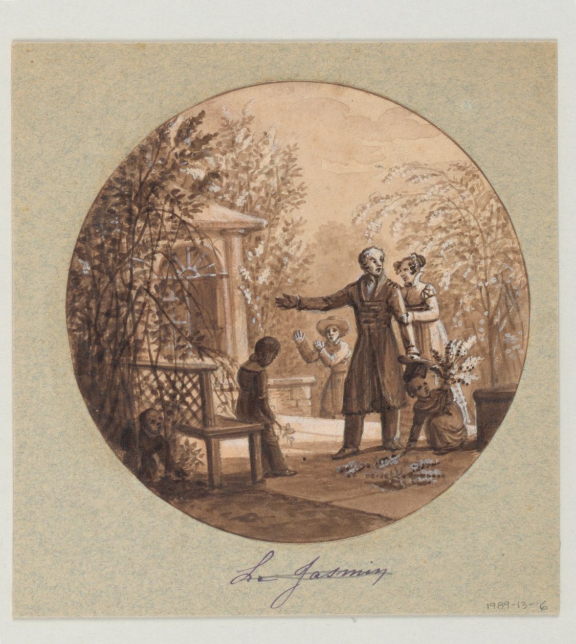 Projeto para um Prato de Porcelana Pintado, Le Jasmin (Jasmine) do Service de la Culture des Fleurs (Serviço de Cultivo de Flores) de Jean Charles Develly