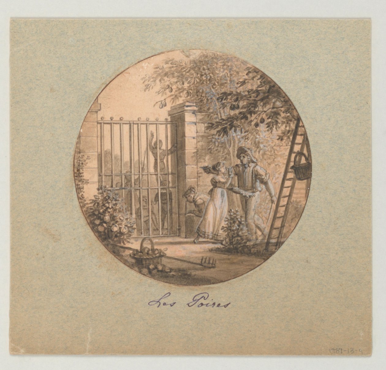 Projeto para um Prato de Porcelana Pintado, Les Poires (Peras) do Service des Objets de Dessert (Serviço de Sobremesa) de Jean Charles Develly