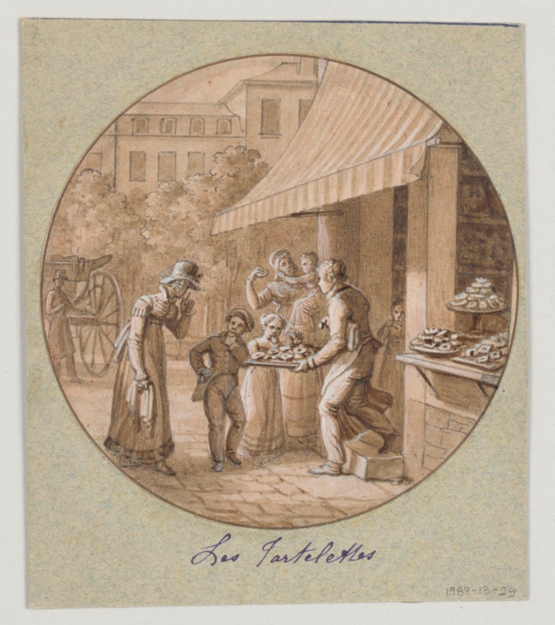 Projeto para um Prato de Porcelana Pintado, Les Tartelettes (Little Tarts) para o Service des Objets de Desserts (Serviço de Sobremesas) de Jean Charles Develly