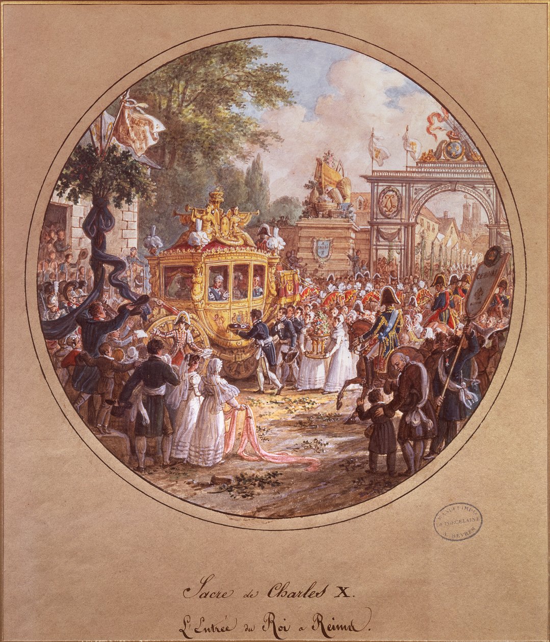A entrada de Carlos X (1757-1836) em Reims, 28 de maio de 1825 (wc no papel) de Jean Charles Develly