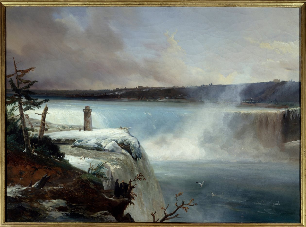 Cataratas do Niágara. Pintura de Jean Charles Remond (1795-1875) de Jean Charles Joseph Rémond