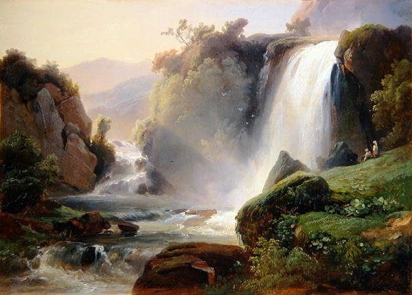 The Falls of Tivoli, c.1822-25 (óleo sobre tela) de Jean Charles Joseph Rémond
