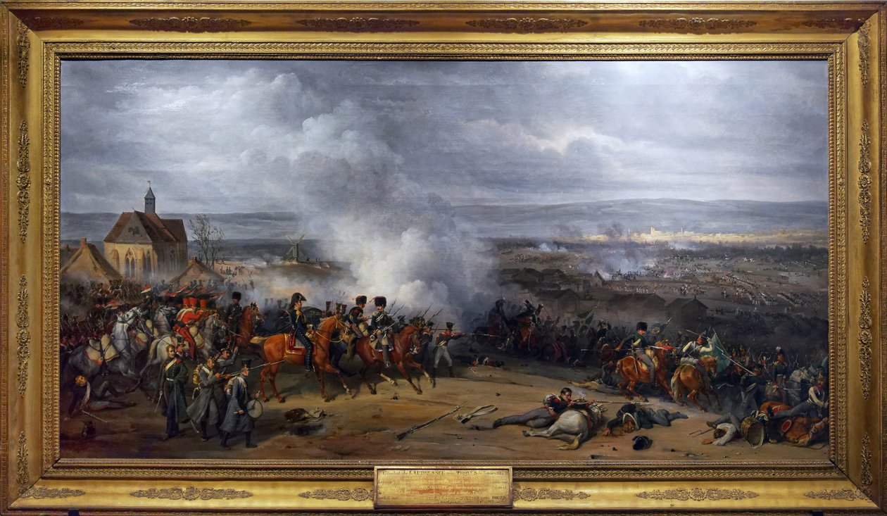 Batalha de Laubressel, 3 de Março de 1814, c.1870 (óleo sobre tela) de Jean Charles Langlois