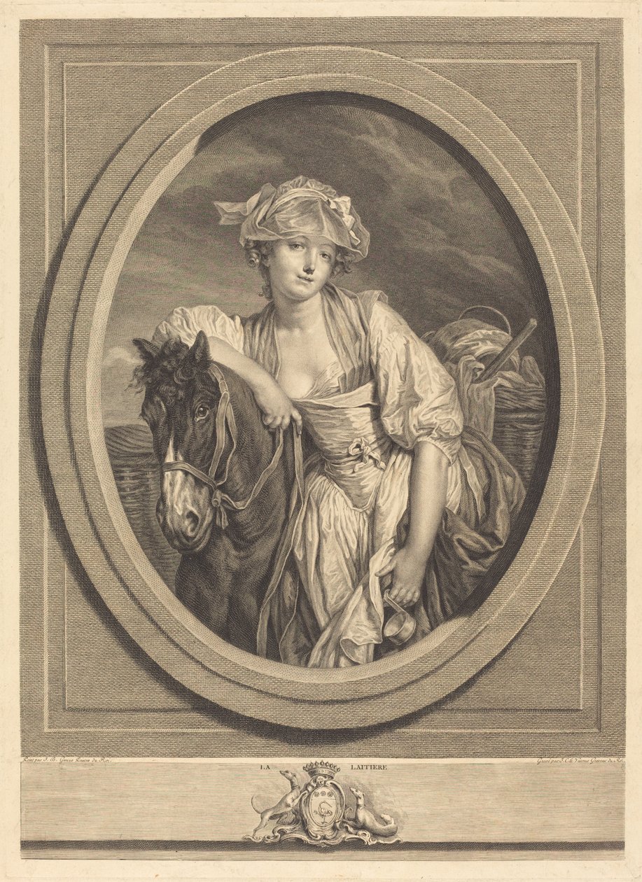 A menina do leite de Jean Charles Levasseur after Jean Baptiste Greuze