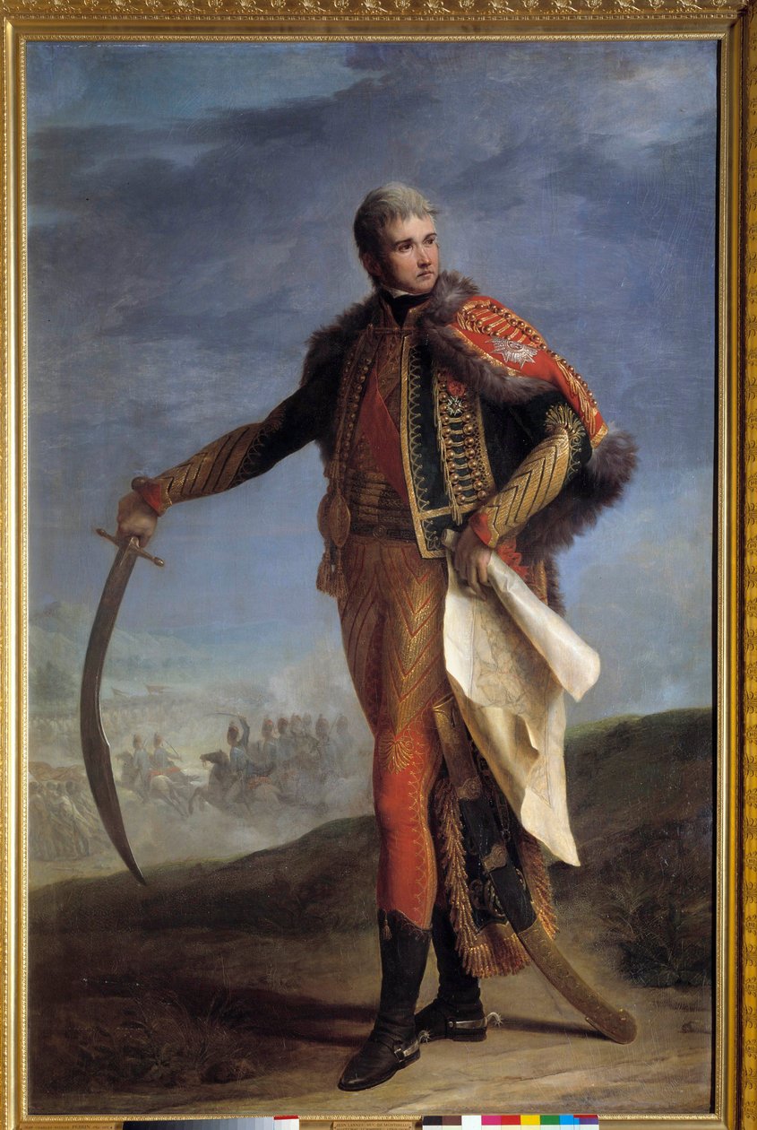 Retrato no pé de Jean Lannes (1769-1809) Duque de Montebello, marechal do Império Pintura de Jean Charles Nicaise Perrin (1754-1831). 1804-1809. Dim. 2,1x1,4 m. - Retrato completo de Jean Lannes (1769-1809) Duque de Montebello, Marechal do Império. de Jean Charles Nicaise Perrin