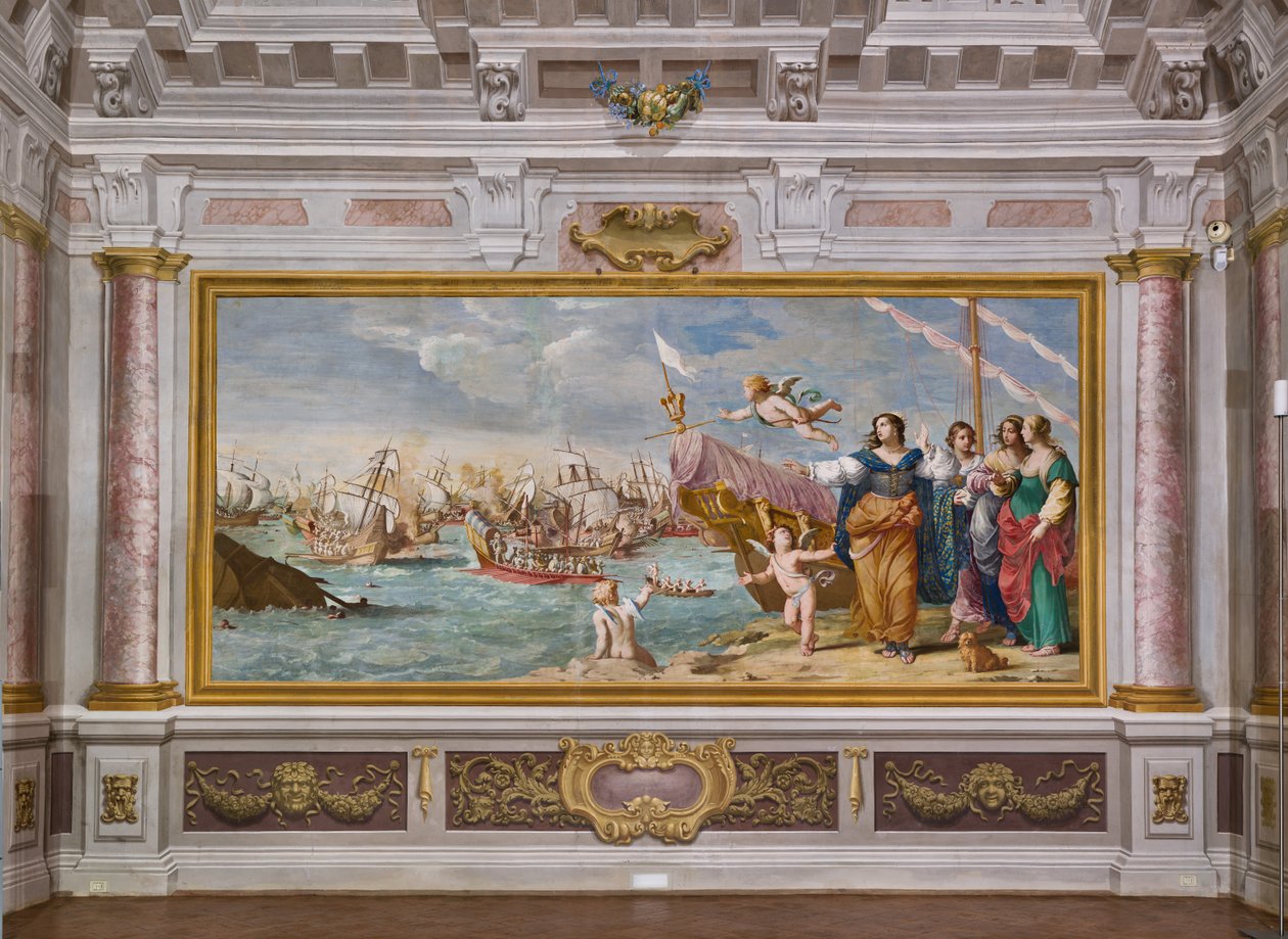 Encontro de Marco António e Cleópatra (fresco) de Jean & Cialdieri Girolamo (1641-44)) Boulanger