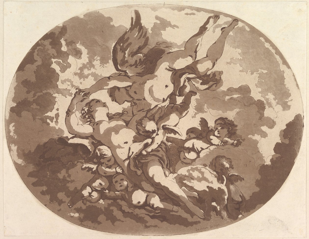 Vênus e Cupido, 1766. de Jean Claude Richard Saint Non
