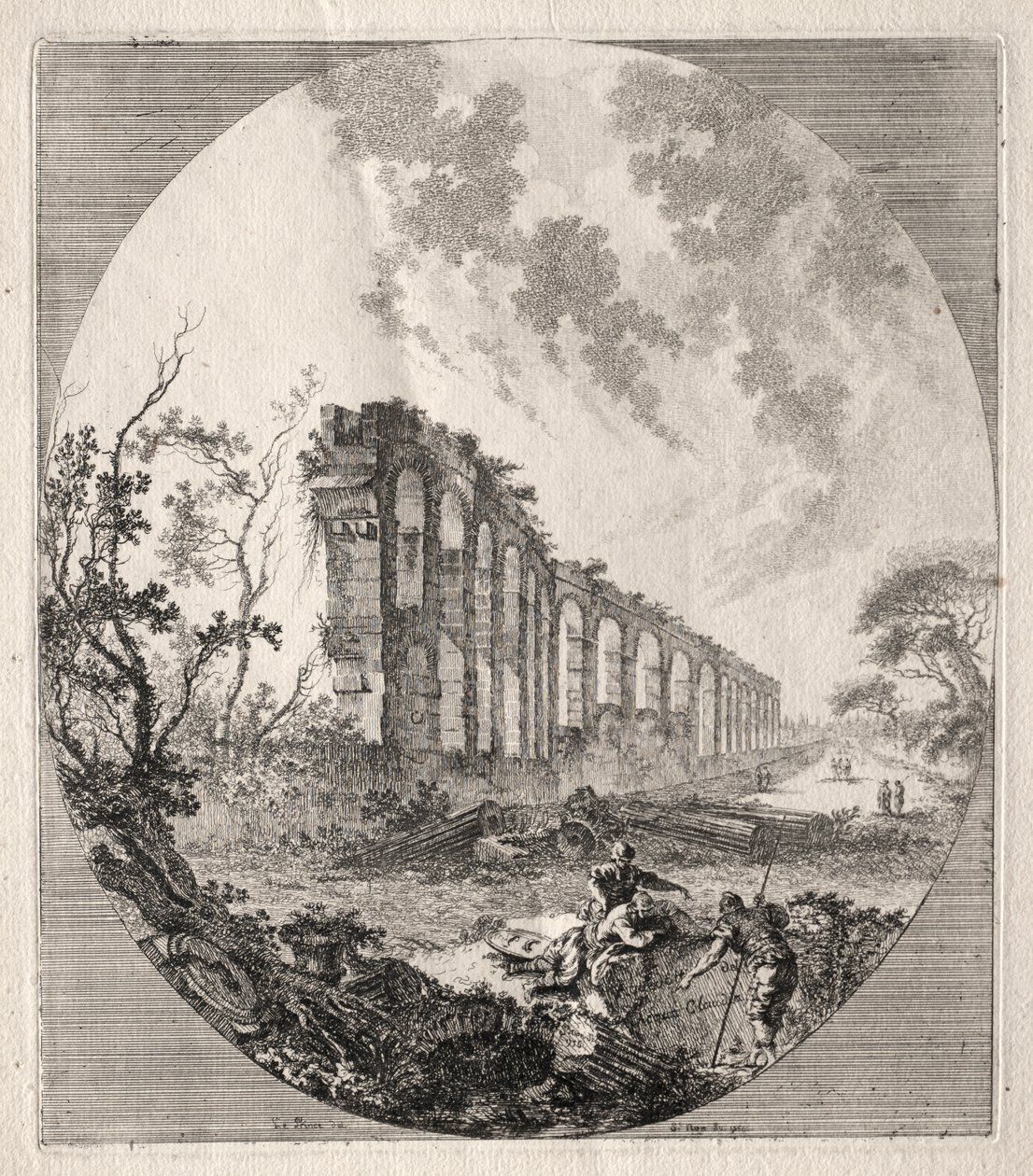 Ruínas Antigas: Aqueduto Antigo de Jean Claude Richard de Saint Non