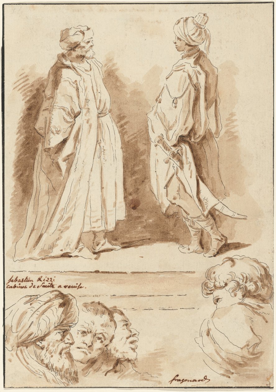 Detalhes de "A Adoração dos Magos" e "A Piscina de Betesda" de Jean Claude Richard de Saint Non after Jean Honoré Fragonard after Sebastiano Ricci