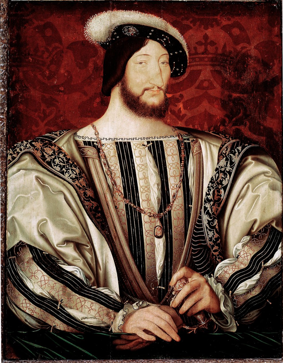 Retrato de François 1º, Rei da França (óleo sobre madeira) de Jean Clouet