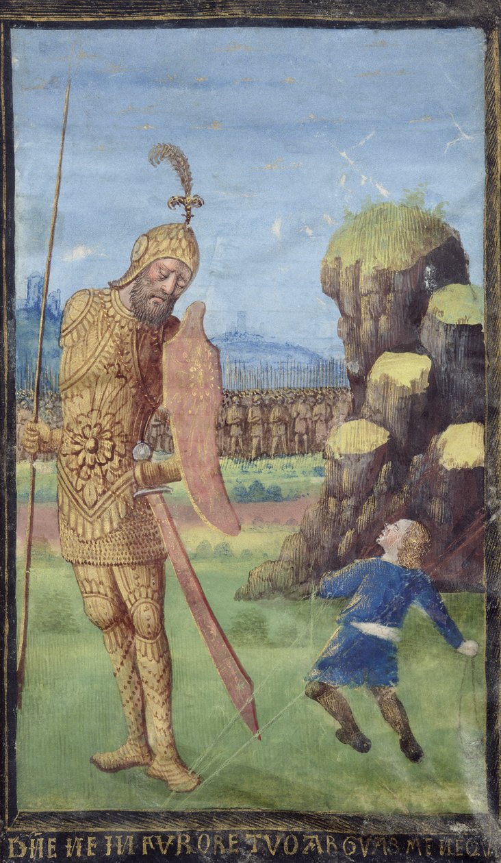 Davi e Golias, de um livro de horas, c.1470 de Jean Colombe