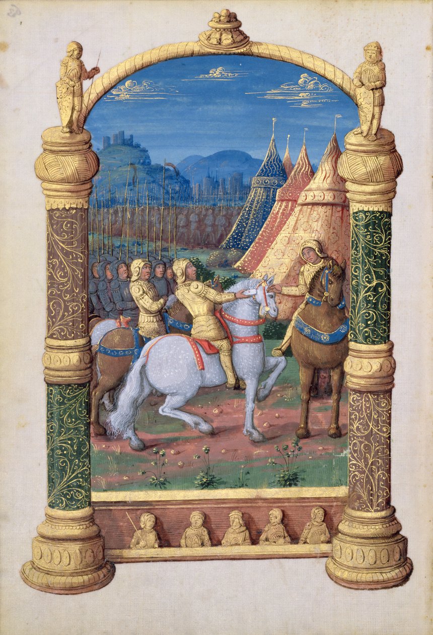 Senhora Lat. David e Absalão em guerra pela Coroa, do "Livro de Horas de Louis d&39;Orleans", 1469 de Jean Colombe